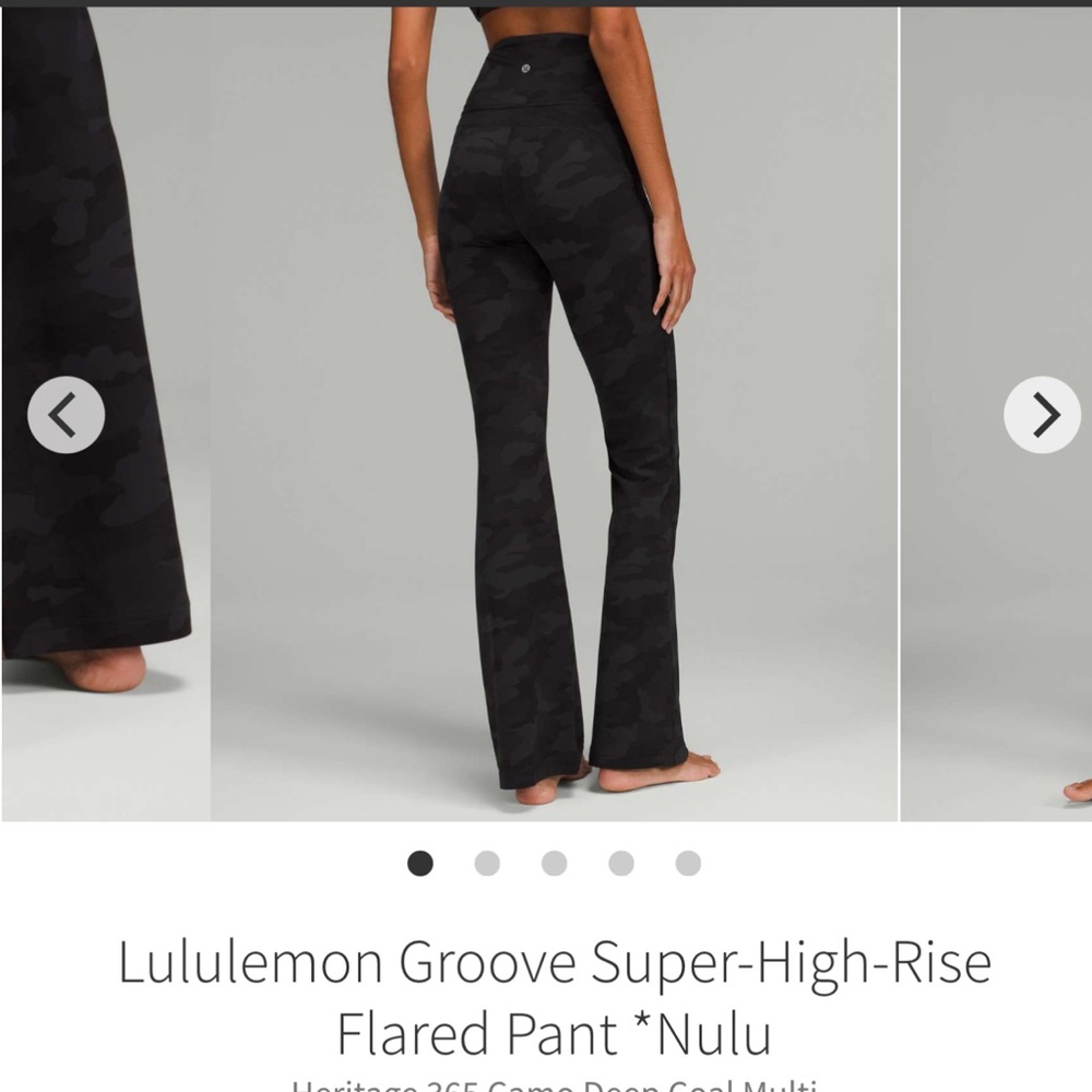 Lululemon Black Camouflage Super High Rise Groove Flare